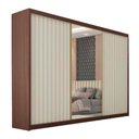 Ver imagem 2 de Guarda Roupa Athenas 2 Portas com Espelho 100% Mdf Ipê Off White - Móveis Europa