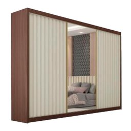 Guarda Roupa Athenas 2 Portas com Espelho 100% Mdf Ipê Off White - Móveis Europa - 2