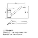 Ver imagem 2 de Misturador Monocomando para Cozinha com Bico Economizador Eternit Bourbon 2256 - E60 1/2"
