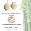 Ver imagem 3 de Pendente de Palha Rustico Artesanal Fibra Natural Sala Nat20