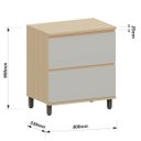 Ver imagem 2 de Balcão para Cozinha 80 cm 1 Porta 1 Gaveta Aurora Cinza Cristal