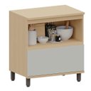 Ver imagem 3 de Balcão para Cozinha 80 cm 1 Porta 1 Gaveta Aurora Cinza Cristal