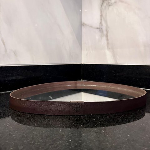 Bandeja de Vidro Decorativa Espelhada Borda em Couro