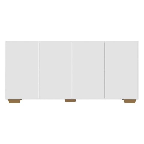 Aparador Buffet Multimóveis Veneza 4 Portas Branco/natural