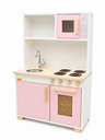 Ver imagem 1 de Fogão Cozinha Infantil Montessori Rosa com Palha Indiana Brinquedo Educativo