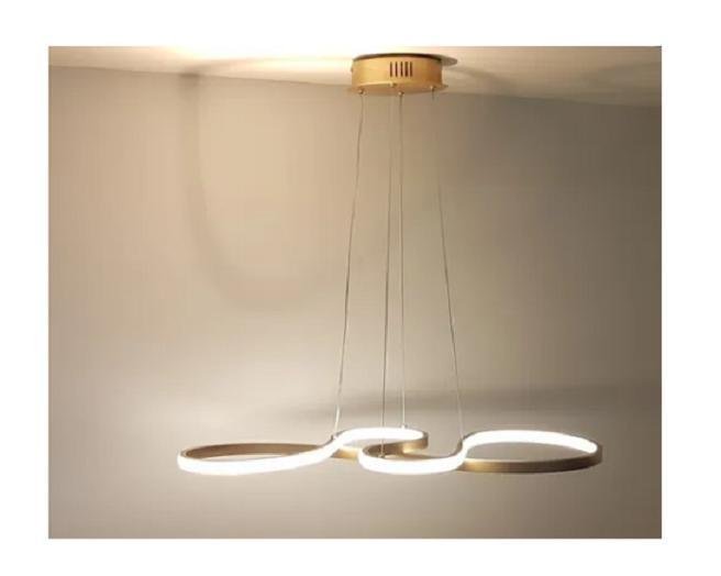 Lustre Pendente Led Smd 40w Design Moderno Dourado Luz 3em1 - 5