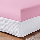 Ver imagem 1 de Lençol Liso com Elástico Soft Queen Antiácaro 100% Poliéster 180 Fios Macio de Baixo Rosa