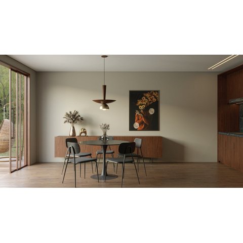Tampo Redondo de MDF 90x90cm Madeira Saarien / Mahal Madeira