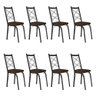 Kit 8 Cadeiras de Cozinha Delaware Estampado Imbuia Pés de Ferro Preto - 1