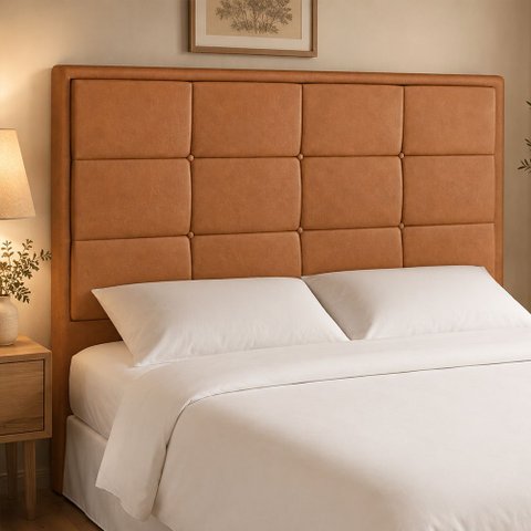 Cabeceira para Cama Box Queen 160cm Sena Courino Caramelo - Sallar Home