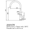 Ver imagem 2 de Misturador Monocomando para Cozinha Eternit Seattle 2222 - E76