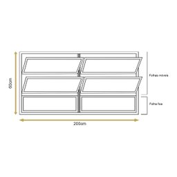 Vitro Basculante 2 Seções Brilhante 60x200 Linha Esmeralda Vidro Liso - 4