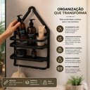 Ver mais imagens de Porta Shampoo de Canto S-03 Banheiro 2 Prateleiras Gancho Superior Preto Yeet