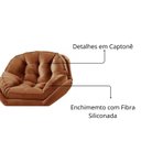 Ver imagem 4 de Poltrona Decorativa Califórnia Base de Madeira Giratória Veludo Terracota