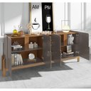 Ver imagem 2 de Buffet 190cm 4 Portas com Adega Lizz Casa D Cinza Perola/cedro