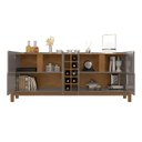 Ver imagem 3 de Buffet 190cm 4 Portas com Adega Lizz Casa D Cinza Perola/cedro