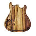 Ver imagem 5 de Tábua de corte tradicional para churrasco Madeira Teca Guitarra com cumbuca para molho