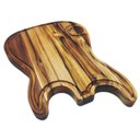 Ver imagem 3 de Tábua de corte tradicional para churrasco Madeira Teca Guitarra com cumbuca para molho