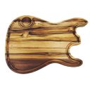 Ver imagem 2 de Tábua de corte tradicional para churrasco Madeira Teca Guitarra com cumbuca para molho