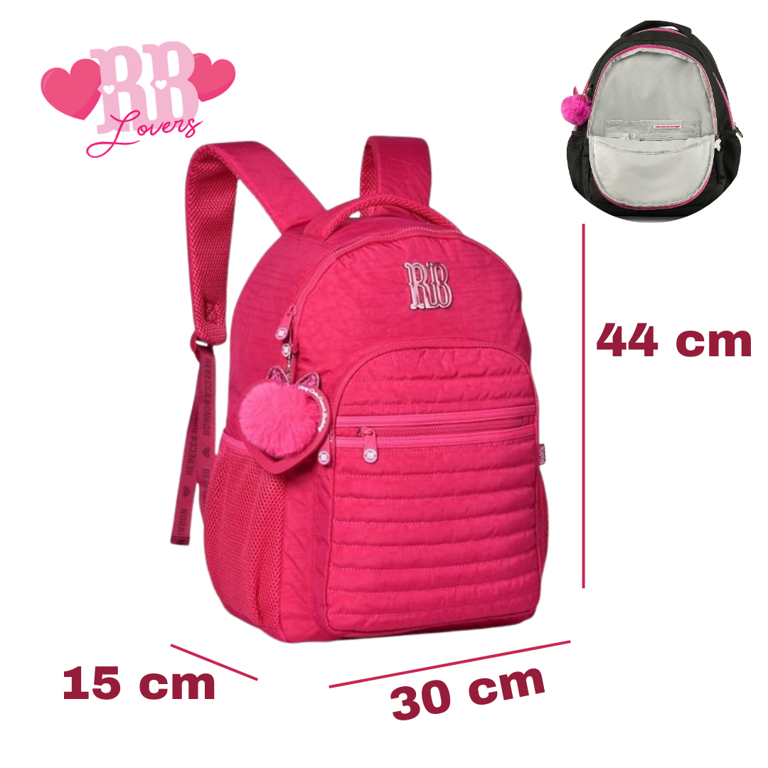 Mochila de Costas Escolar Rebecca Bonbon Oficial:rosa - 2