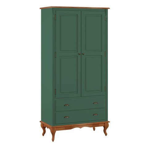 Guarda Roupa Madeira 2 Portas 60818 Hannover Linz Móveis - Verde Musgo/imbuia