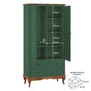 Ver imagem 2 de Guarda Roupa Madeira 2 Portas 60818 Hannover Linz Móveis - Verde Musgo/imbuia