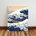 Ver imagem 5 de Kit 3 Quadro Decorativo Grande Onda de Kanagawa Japão Mar Elegante Moderno 28x20cm