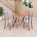 Ver imagem 1 de Conjunto de Mesa Tampo em MDF com 4 Cadeiras Dany Prata/Arabesco/Cinamomo