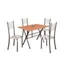 Ver imagem 2 de Conjunto de Mesa Tampo em MDF com 4 Cadeiras Dany Prata/Arabesco/Cinamomo