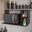Ver imagem 2 de Suporte Aéreo para Micro-ondas 80x40cm Luci M05 Preto - Inoviza