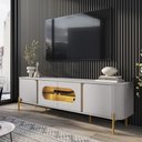 Ver imagem 4 de Rack Juquehy Tv 75 Polegadas com 4 Portas e Pés em Aço Off White/cinamomo