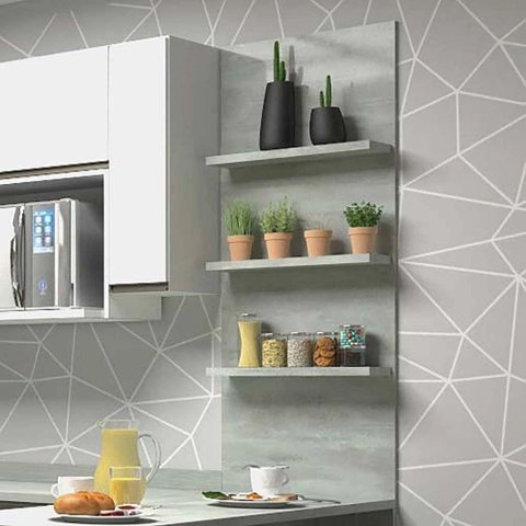 Painel para Cozinha com 3 Prateleiras Suprema Luciane Móveis