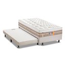 Ver imagem 1 de Cama Box c/Auxiliar Solteiro: Colchão Castor Pocket Silver Star Air + Base CRC Courano Branco(