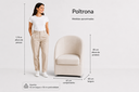 Ver imagem 3 de Cadeira Poltrona Lua Arredondada Tila Suede– para Sala, Escritório, Jantar e Penteadeira Cor Marrom