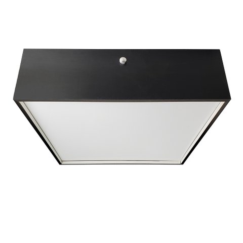 Luminária Plafon Caroá Bivolt E27 Quadrado 30cm - Preto