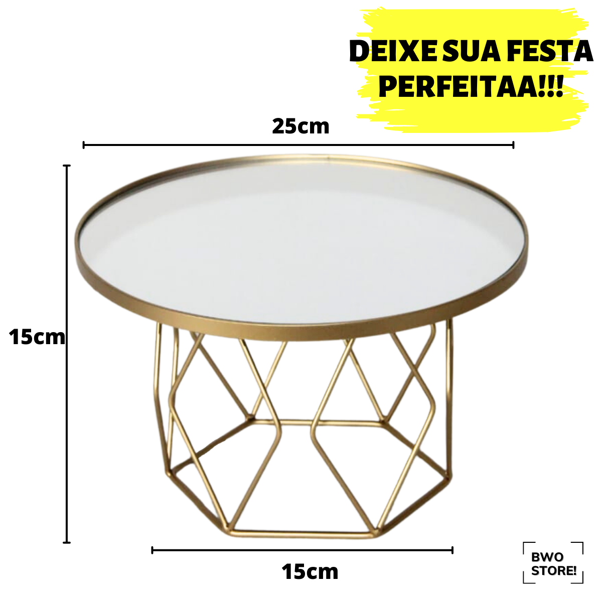 Doceira Boleira para Decoração de Festa com Espelho de Luxo 25cm - 2