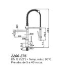 Ver imagem 3 de Misturador Monocomando Gourmet para Cozinha com Ducha Manual Eternit Seattle 2266 - E76 1/2"