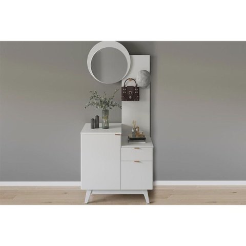 Cômoda Casal AP2311 2 Portas 1 Gaveta Branco Tecnomobili