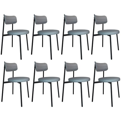 Cadeira de Jantar Estofada Kit 8 Nyka M25 Linho Cinza Cl - Mpozenato