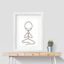 Ver imagem 1 de Quadro Minimalista Yoga Bonequinho - 60x48cm:madeira Branca