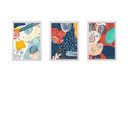 Ver imagem 1 de Kit 3 Quadros Decorativos Abstrato Cores Quarto Sala:Branco