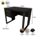 Ver imagem 2 de Escrivaninha Industrial com 2 Gavetas e Pés em Metal 90cm Cor:preto