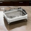 Ver imagem 2 de Bandeja Decorativa Retangular em Metal na Cor Prata 33x10cm