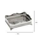 Ver imagem 3 de Bandeja Decorativa Retangular em Metal na Cor Prata 33x10cm