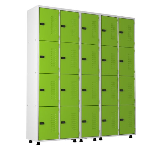 Armário Roupeiro Aço 20 Portas Academia Guarda Volume Trinco Verde