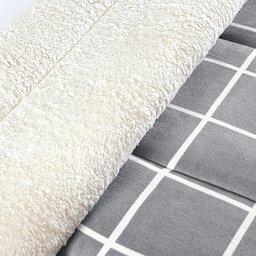 Coberdrom Sherpa e Flannel Austin Casal Padrão Manta 150g 01 Peça - Cinza Bia Enxovais - 2