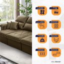 Ver imagem 4 de Sofá Retrátil/Reclinável Trento 2,30m Suede Velut Bege c/ Molas no Assento - King House