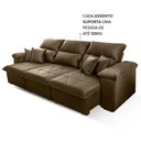 Ver mais imagens de Sofá Retrátil/Reclinável Trento 2,30m Suede Velut Bege c/ Molas no Assento - King House
