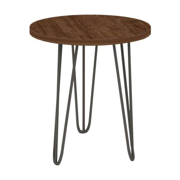 Mesa Lateral Redonda Iron Havana 45 cm Pés de Ferro - D'Rossi - 1