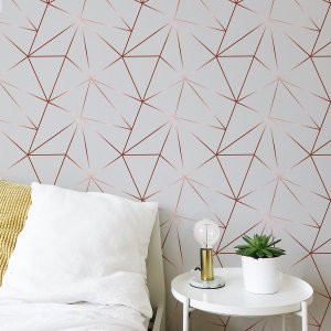 Papel de Parede Adesivo Zara Cinza Rose Quarto Sala Rolo 10m